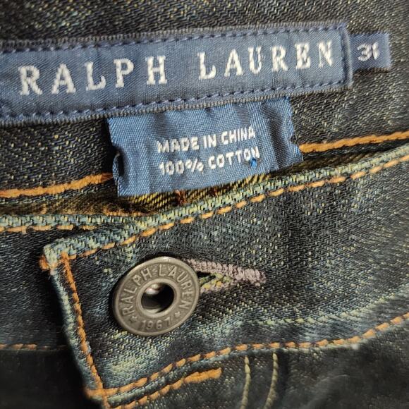 Ralph Lauren Blue Label Brand Thompson 650 Dark Wash Straight Leg Jeans Size 31 - Picture 2 of 7